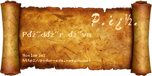 Pödör Éva névjegykártya